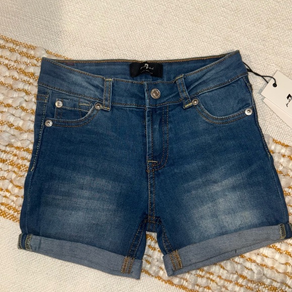 7 For All Mankind Girls Shorts 6 Blue Monday The Jean That Started It All New‎ - Picture 1 of 6